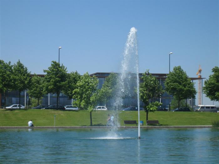 Views of the artificial lake between the hotel & old airport tower